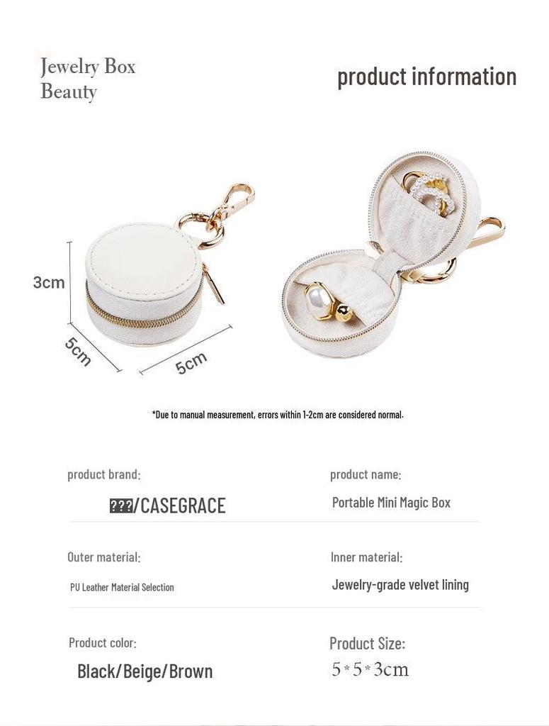 Portable Mini Jewelry Travel Box for Earrings, Rings, and Pendants
