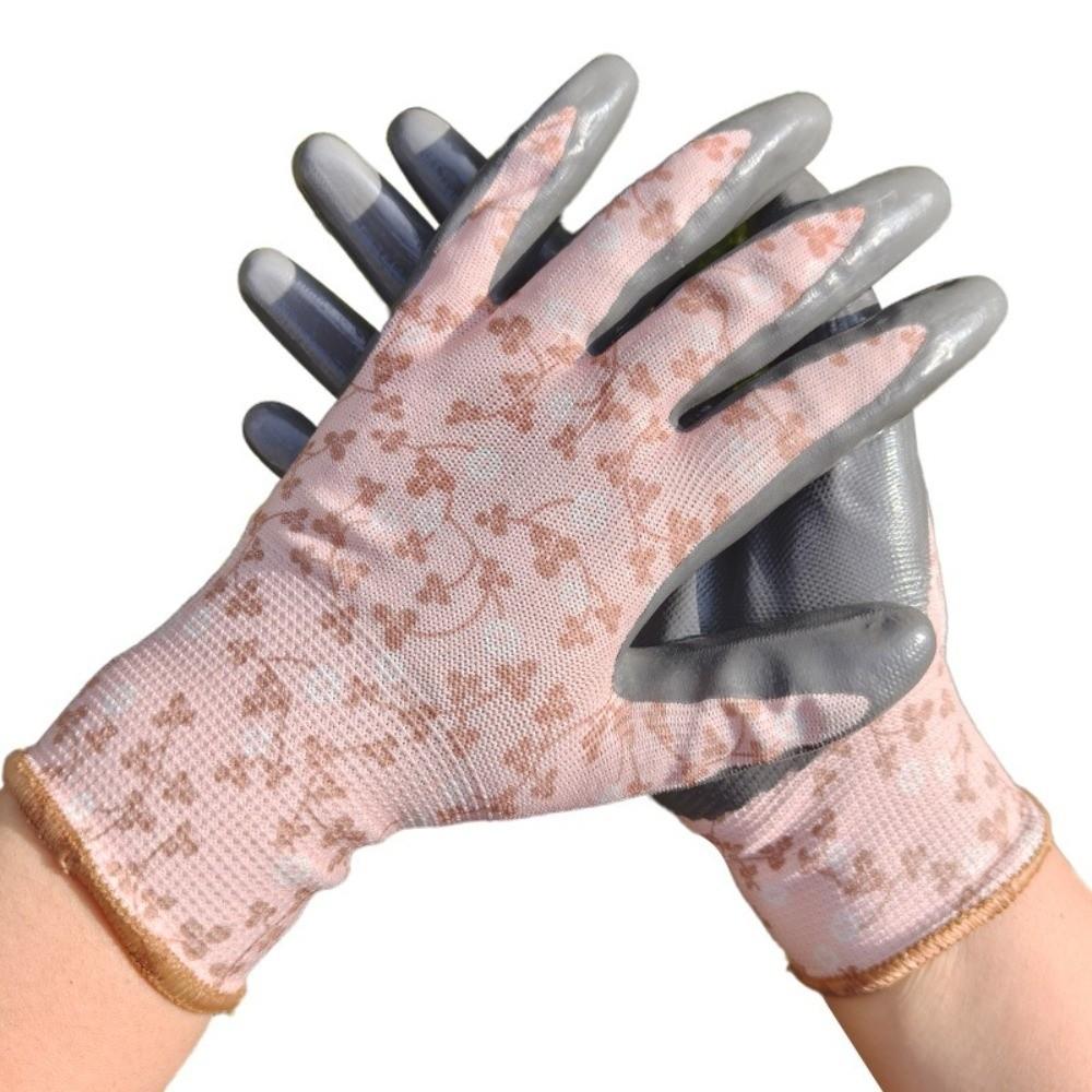 Floral Pattern Work Gloves Breathable Protective Mittens Labor Protection Gloves Rose Planting розовый