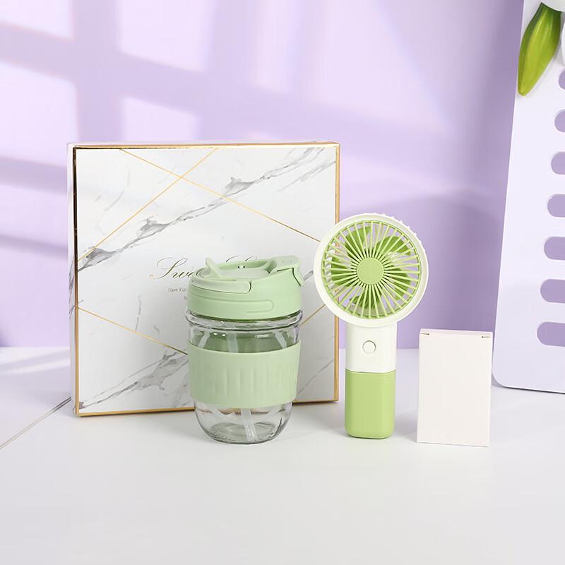 Portable Fan & Tumbler Gift Set Handheld Fan + Dual Tumbler