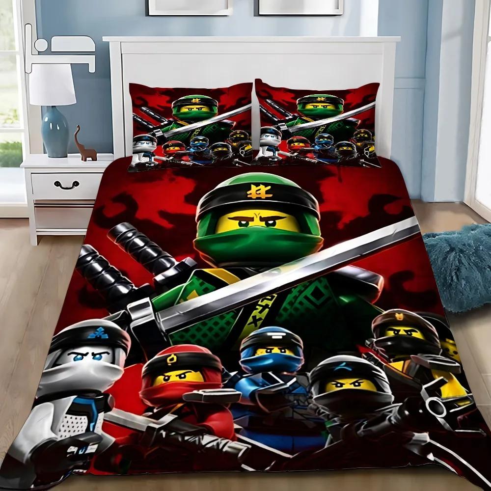 Exquisite 3D Hot Game Ninjago Wallpaper L-Legos Digital Printing Bedding Set Duvet Cover Comforter Bed Youth Girl Boys Gift