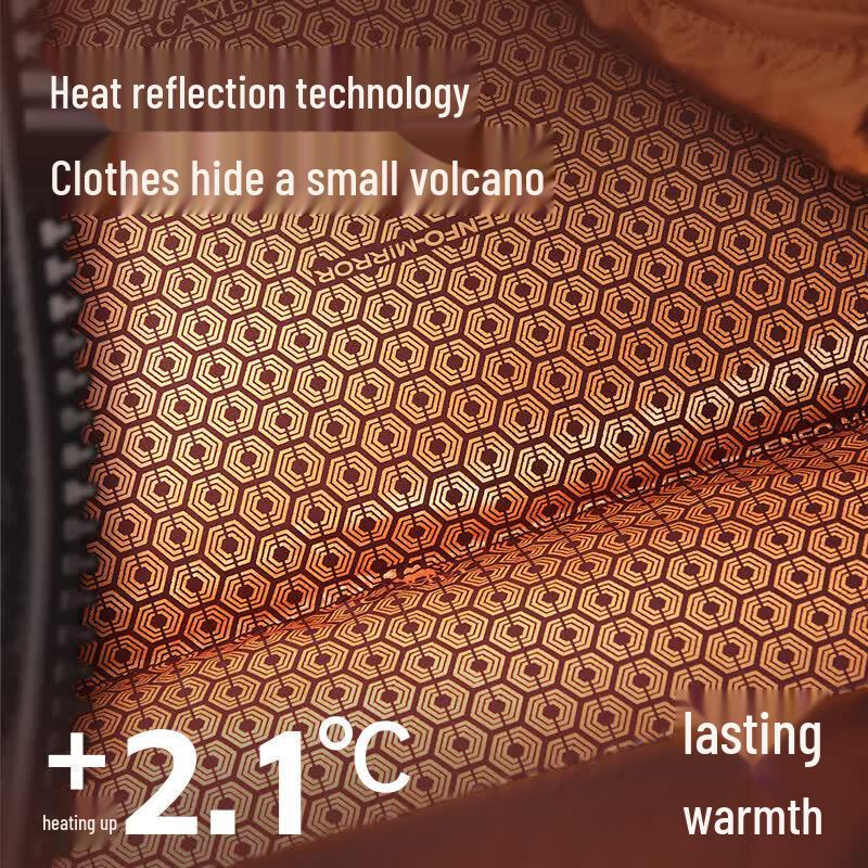 Camel Men's Winter Thickened Down Jacket with Detachable Fur Collar