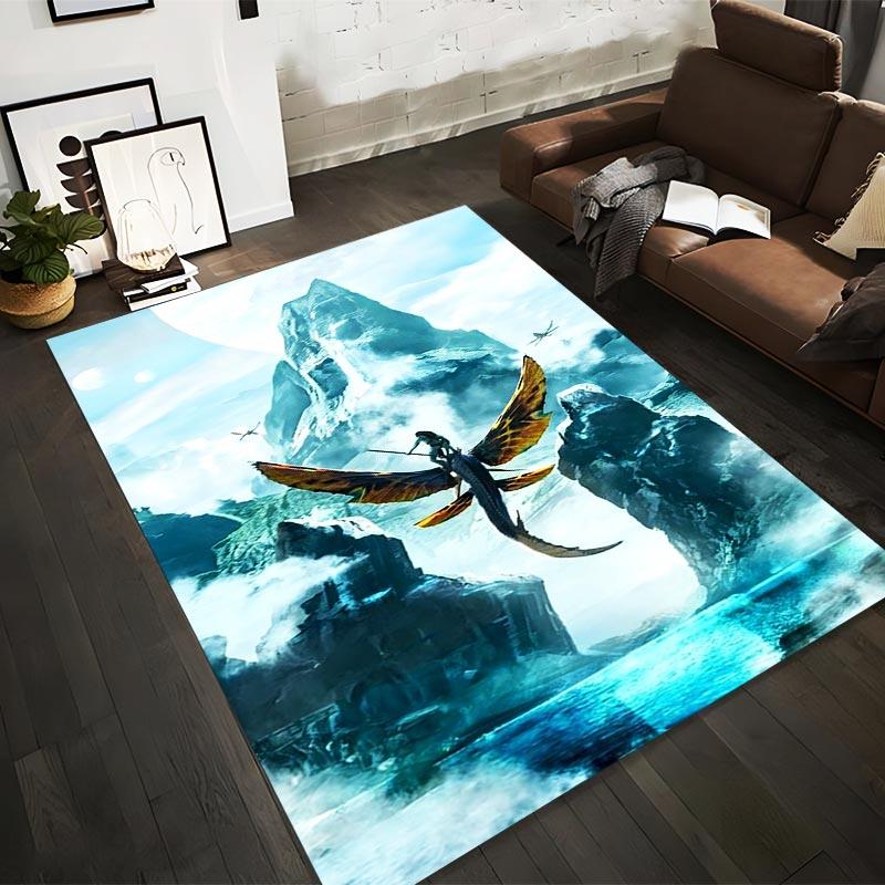 

Fantasy Dragon Landscape Carpet with Mountains and Sky Design Suitable for use as an anti-slip for living room bedroom sofas 40x60cm( 15x23in )