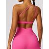 Oblique Shoulder Beauty Back Exercise Underwear Women's Bubble Wrap Push Up Sexy Yoga Jacket Outwear Open Back Fitness Vest Bra