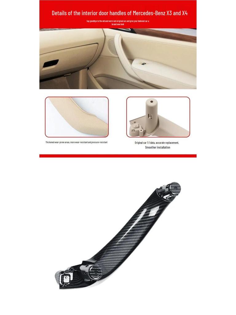 Enhanced BMW X3 Door Handle Inner Cover & X4 Armrest Storage Box with Improved Material & Non-Sticky Finish.
