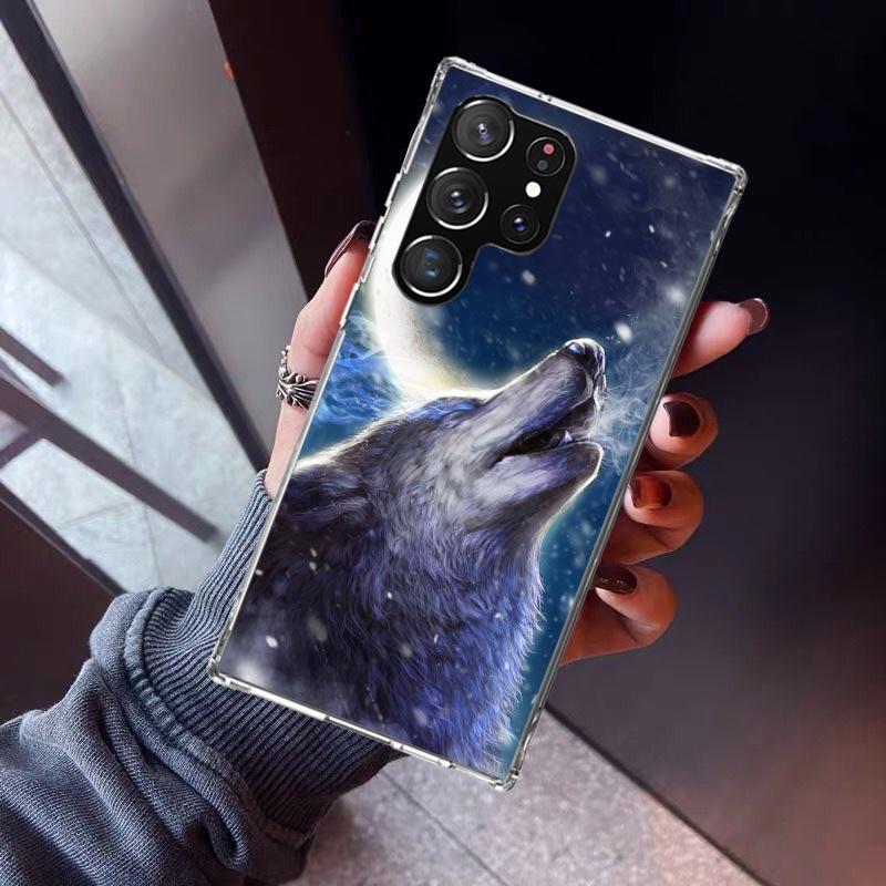 Wütendes Tier Wolf Wild Handyhülle Für Samsung Galaxy S23 S24 S25 Edge S26 Ultra S22 + S21 Plus S20 FE Hülle Silikon Druck Sie