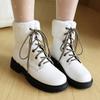 Ankle Snow Boots for Women Winter Shoes 2024 Black White Motorcycle Boot Low Heels Footwear Shoes Ladies Waterproof Large Size