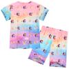 1615 Flame Retardant Digital 3D Girl Unicorn Short-sleeved and Shorts Home Suit, Suitable for Girls Aged 3 To 8