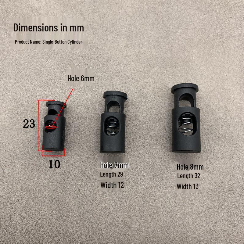 Round Spring Press-Adjustable Double Hole Cord Lock Drawstring Adjuster.