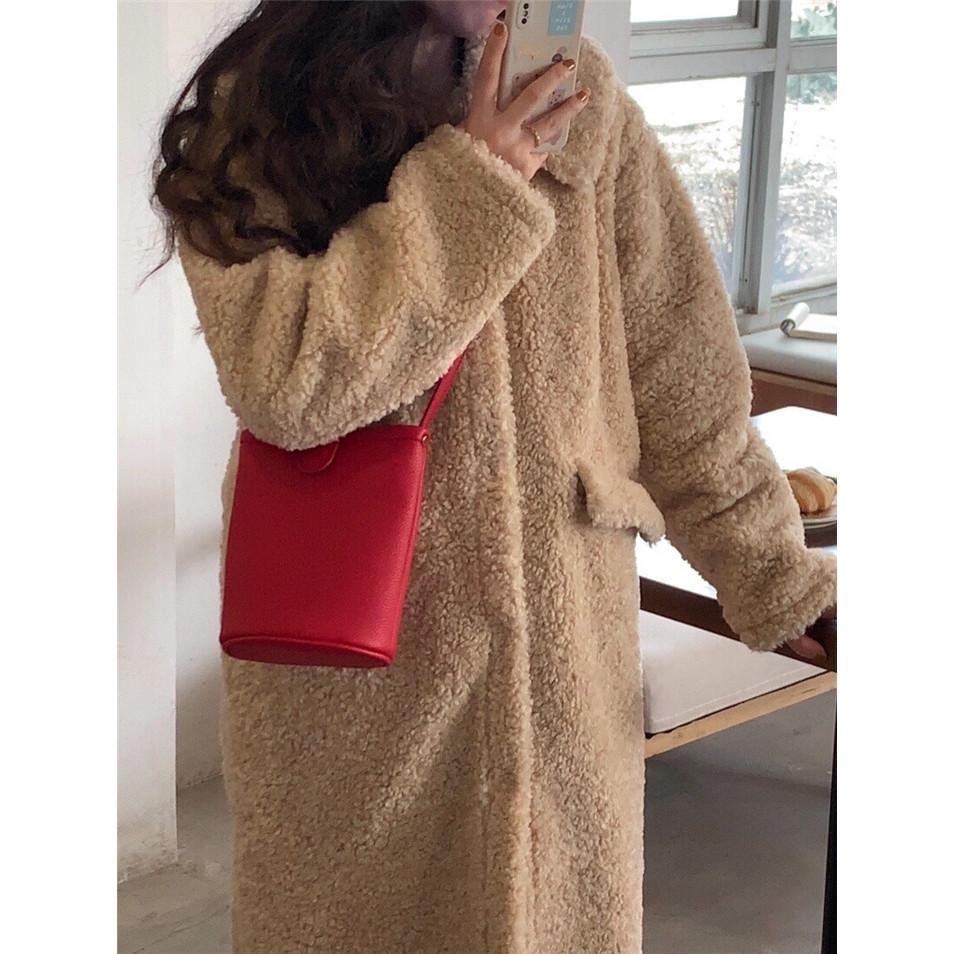 IELGY Корейская версия простой красной сумки-ведра — фото 6