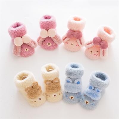 Listenwind Baby Thickened Socks for Girls & Boys Cartoon Plush Anti-Skid Cute Floors Socks Toddler Winter Warm Socks