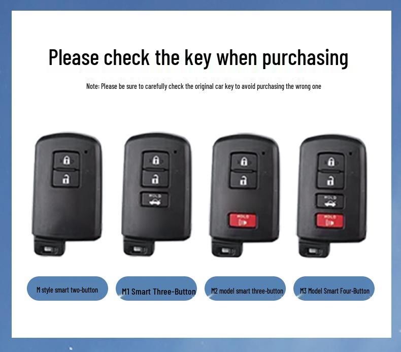 Metal Snap Key Cover for Toyota Camry, Land Cruiser (12-15), and Highlander