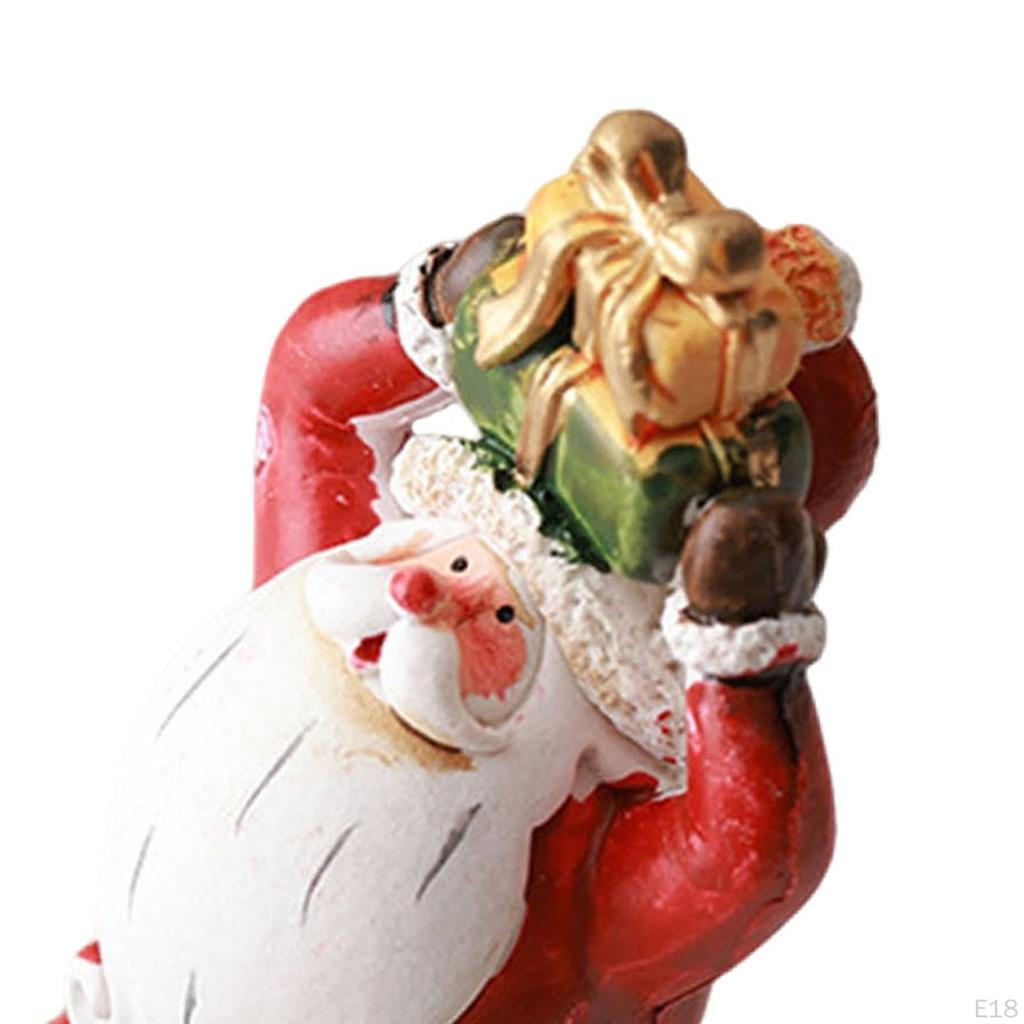 Entzückende Weihnachtsfigur, Sammler-Winterskulptur, Kleine Schreibtischdekoration aus Kunstharz, Ideal