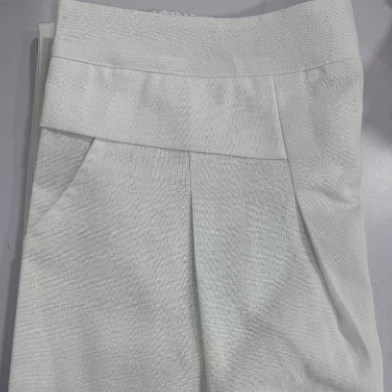 Damen Lockerer Semi-Elastischer Hoher Bund Dünne Künstlerische Baumwolle und Leinen Weitbein Rockhose