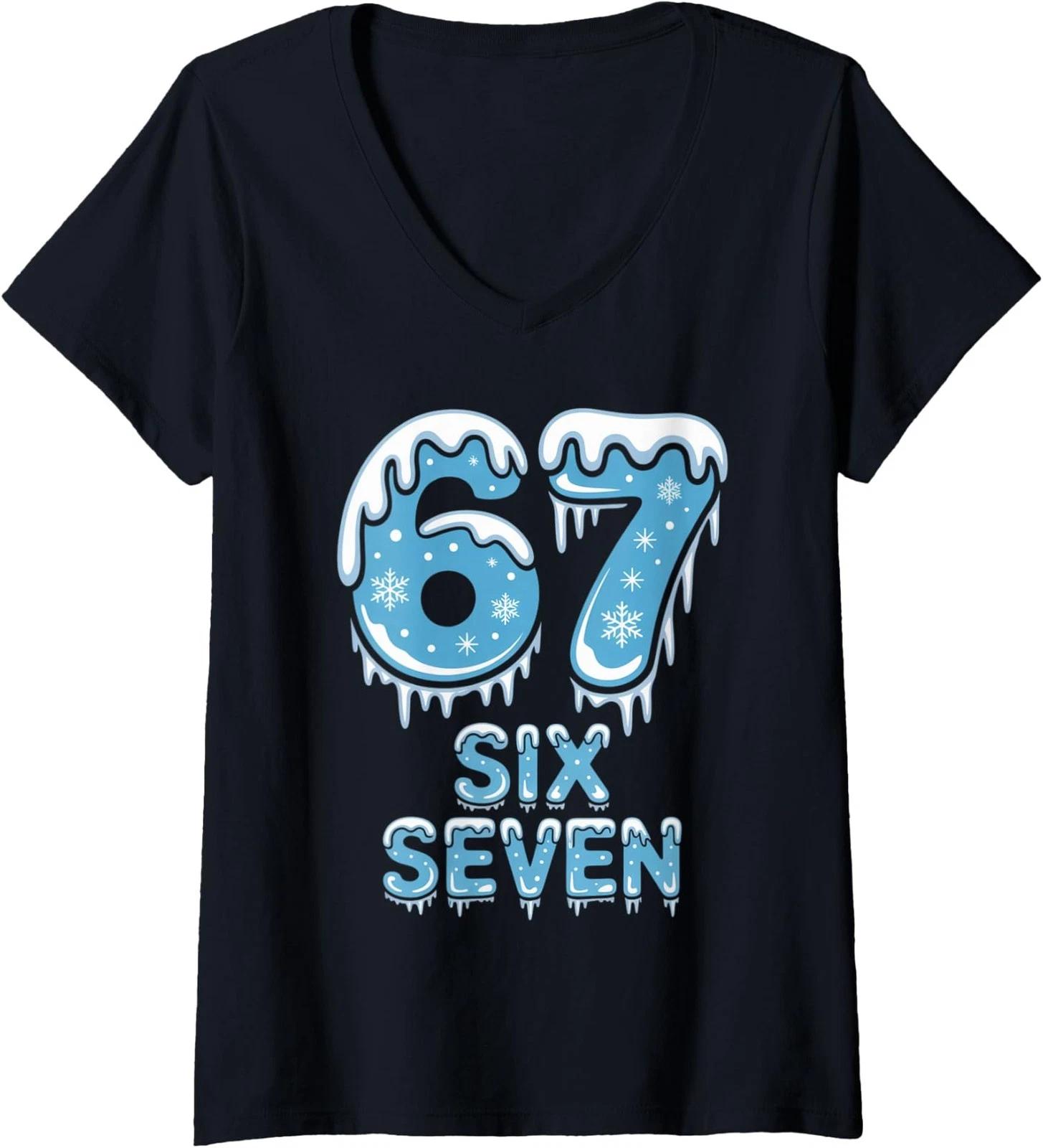 

Nice Naughty Meme 6 7 Christmas Six Seven Xmas Ladies Crewneck T-Shirt 4XL