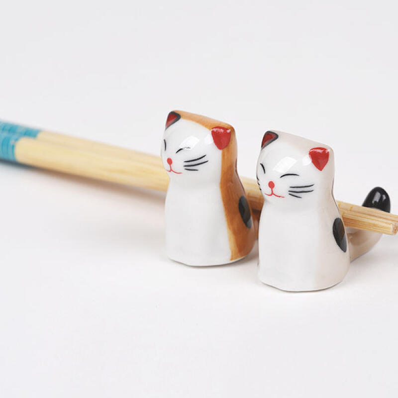 Cat Spoon Chopsticks Ceramic Rest Kitchen Accessories Set of 6