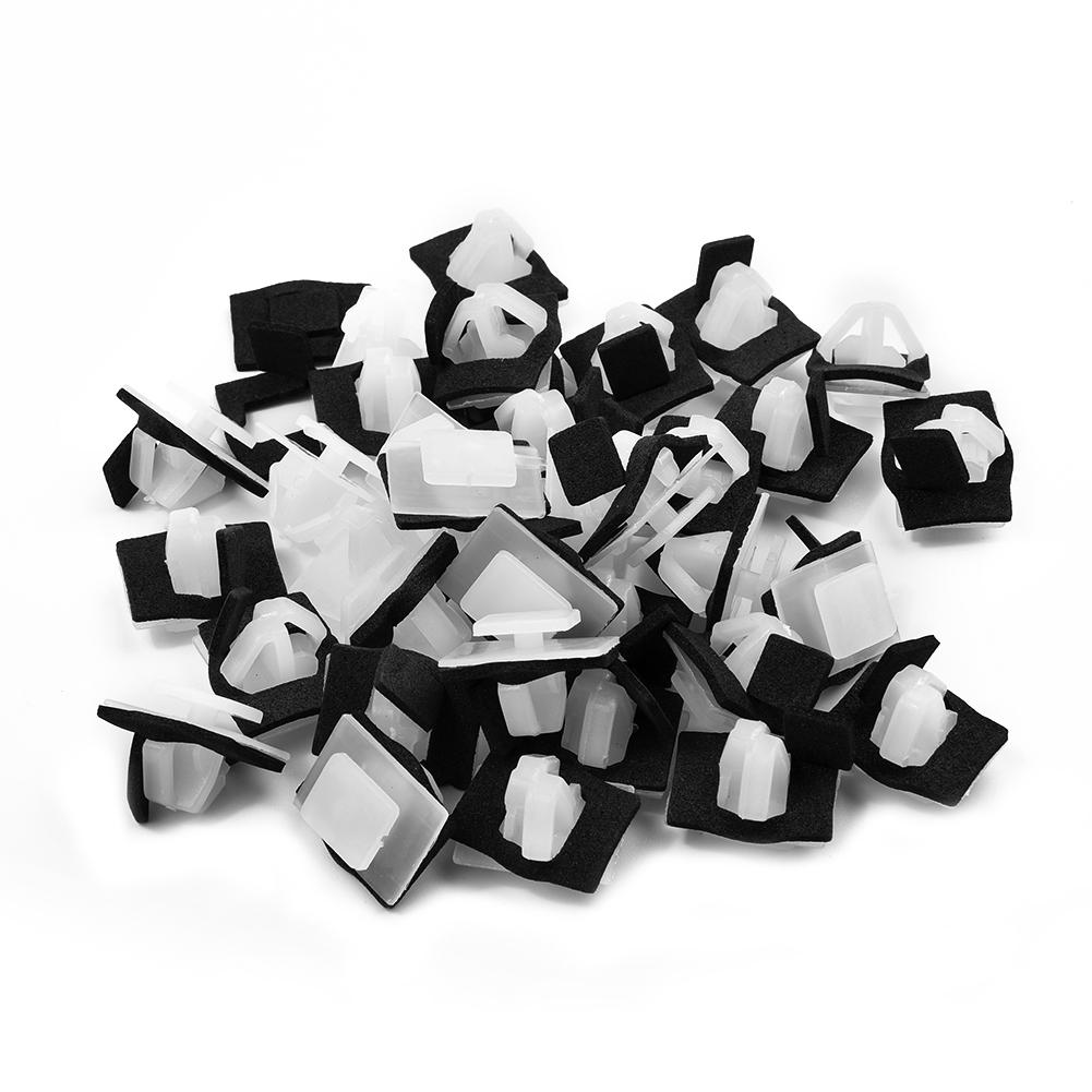 50pcs Car Rivet Clips Sealers Set For Hyundai 87756-2E000 Nylon Moulding Clips Rocker Panel Retainer W/ Sealer Kit Replcement