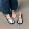 Autumn not tired feet women's shoes Mary Jane single shoes 2025 new soft sole low heel square head shallow mouth French small leather shoes women