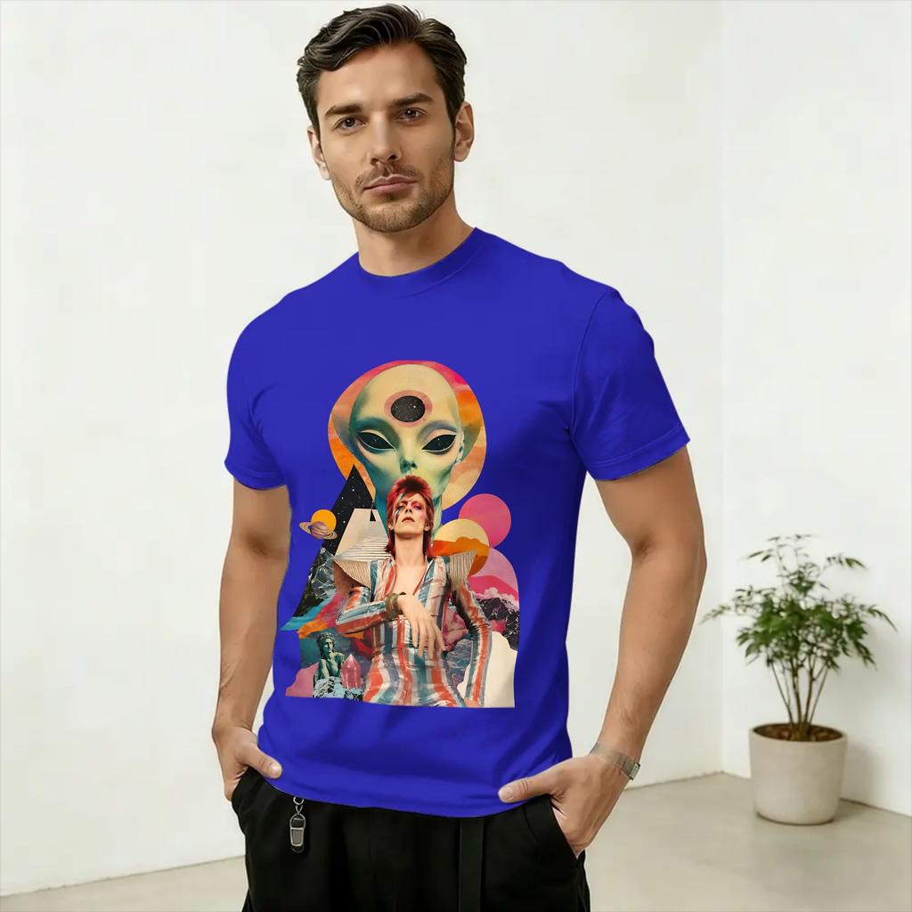 Streetwear TShirt Summer DDavids Bowieee Aliens Cat Phrase Hipster T Shirts Cotton Unisex Y2K Hot Sale Short Sleeve Top Tees