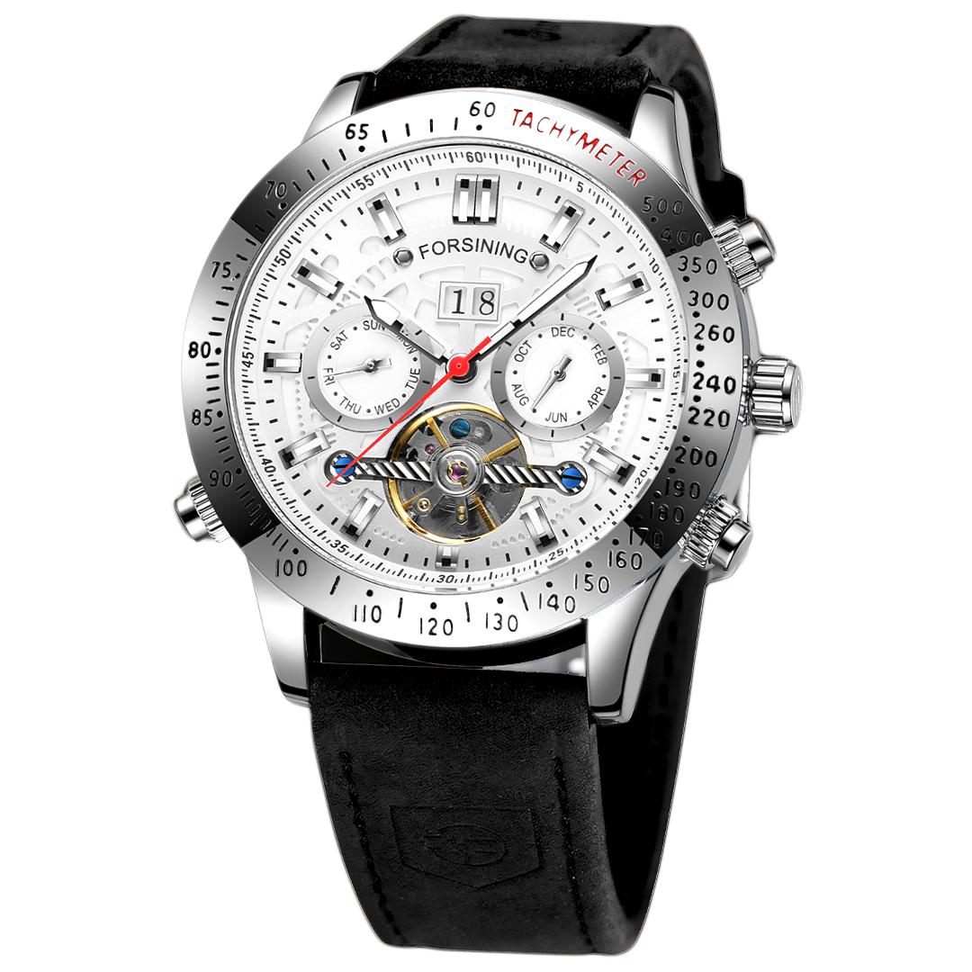 

Турбийон с выдолбленным циферблатом и полным календарем, мужские легкие роскошные модные деловые часы, полностью автоматические водонепроницаемые светящиеся механические часы белый