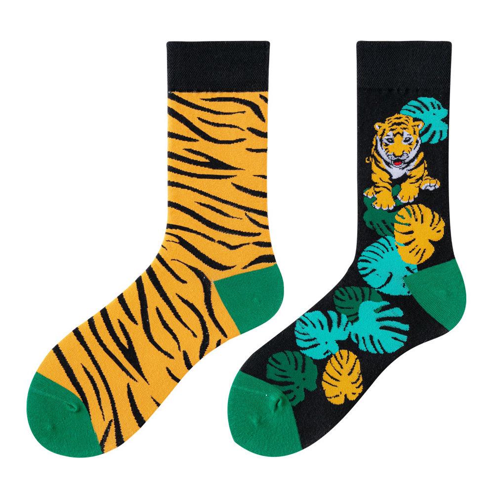 SMLSOX Summer Asymmetrical Mandarin Duck Couple Mid-Calf Colorful Christmas Cotton Fashion Socks