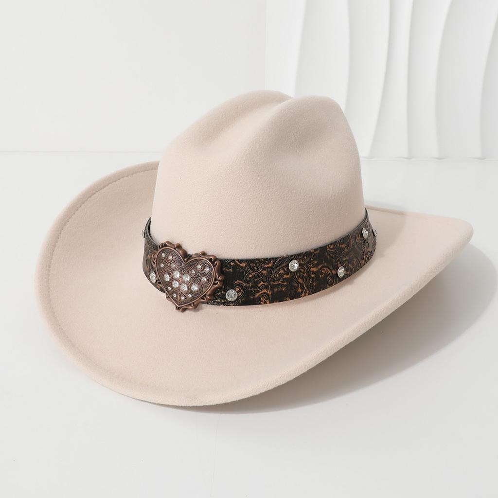 Ethnic-style fedora, heart-shaped cowboy hat, women's knight hat, popular Tibetan hat for men