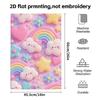 3D Rainbow Cloud Heart Bath Towel, Soft Absorbent Quick-Dry Towel for Bathroom
