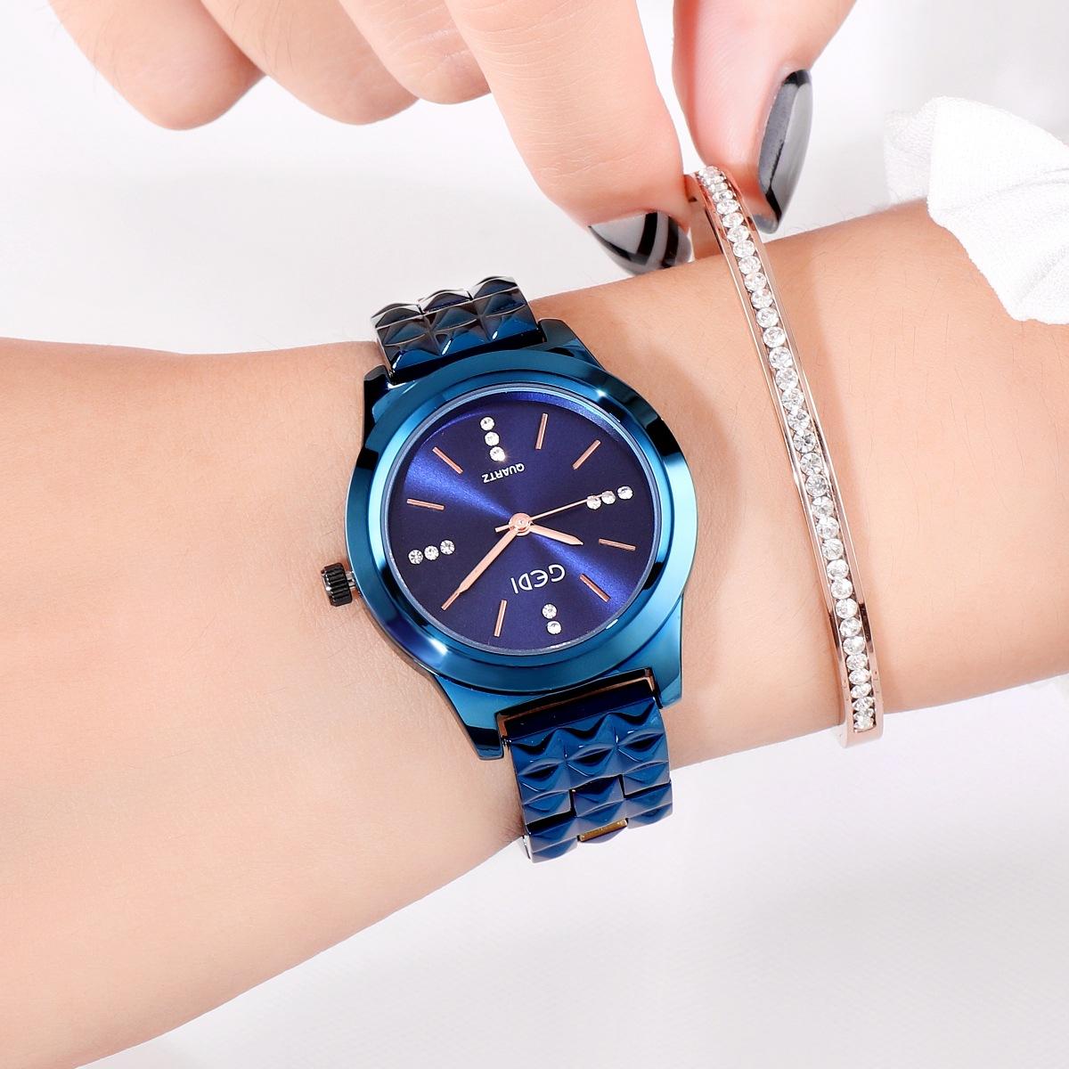 Fashion high-value steel belt watch women s light luxury rhinestone dial waterproof quartz watch
