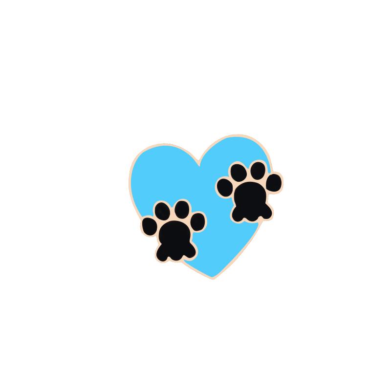 Paw in Heart Bow Tie Brooches Dog Paws Cat Claw Metal Pins Clothes Bag Badge Lapel Pin Animal Lovers Jewelry Gifts for Girl Kids