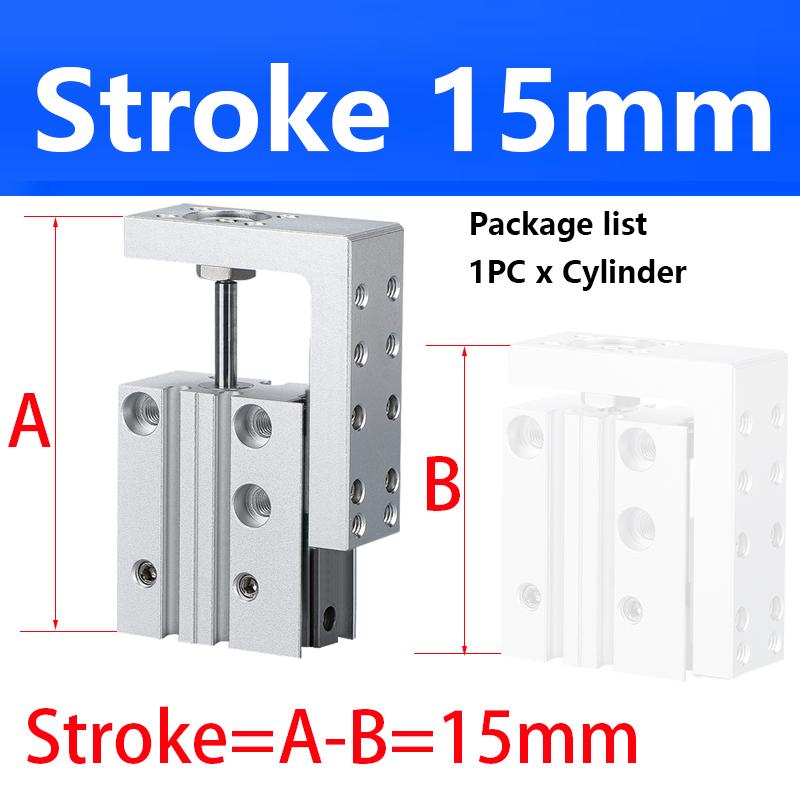 MXH6 MXH10 MXH16 MXH20 Rail Cylinder  Precision Pneumatic Air Linear Side Rail Guide Rod Cylinder