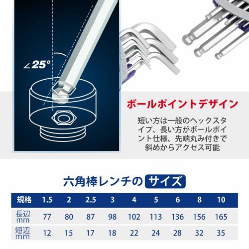 WORKPRO Hex Wrench Set, 9-Piece Set with 150mm Adjustable Wrench, Ball Point, and T-Handle, Perfect for Bicycle Maintenance, Machine Repair, Furniture