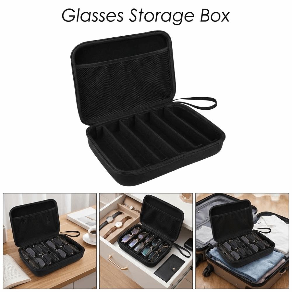 Waterproof Glasses Storage Box 6/7 Compartment Eyeglasses Holder  Outdoor