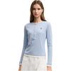 Fila Heritage Fake Two-Piece Round Neck Casual Slim Fit Knitted Long Sleeve T-Shirt Women Tops F11W548214F-LB