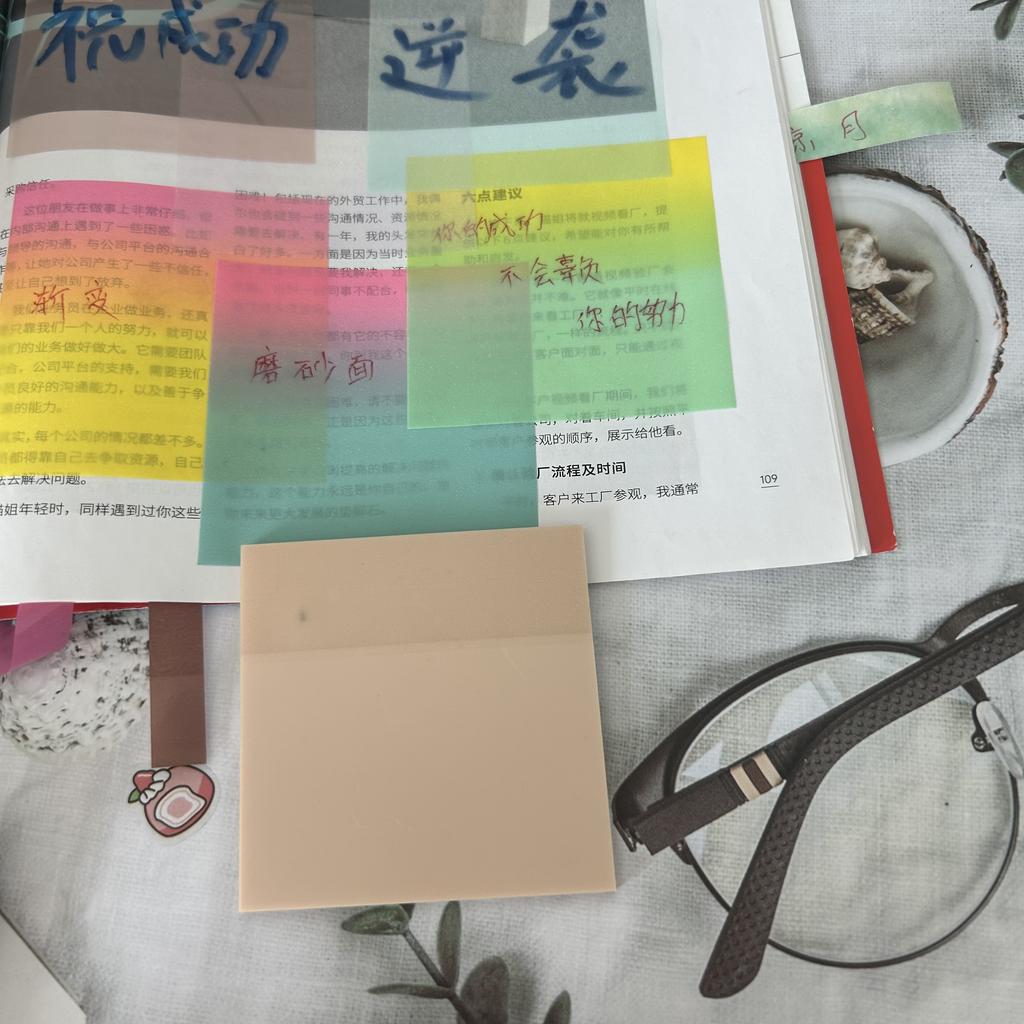 50 Sheets/pad Transparent Sticky Notes Pad Waterproof Self-Adhesive Clear Memo Message Reminder Home Office School Supplies