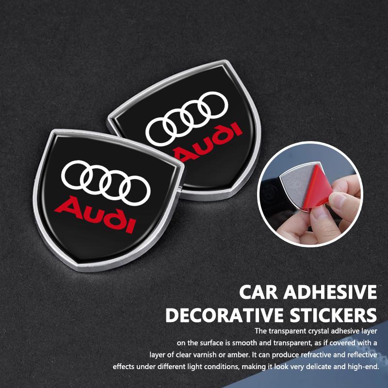Car Logo Stickers Universal Auto 3D Metal Sticker Accessories For Q5 Sline A6 Q7 A7 A8 A3 RS A1 A5 A4 Quattro Q5 Q3 TT