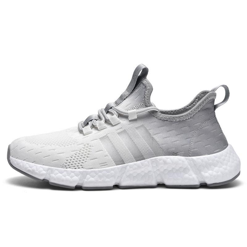 Spring and Autumn New Popcorn Men's Shoes Flying Woven Mesh Shoes Stepping On Shit Soft Bottom Breathable Running Sports Shoes