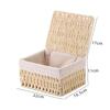 Hand-woven Storage Baskets with Lid/Liner Desktop Sundries Organizer  for Closet Shelf