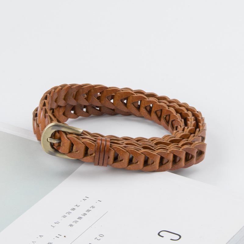 Woven Retro Women's Belt with Sweater Skirt Jeans Women's Belt Women's Belt Non-porous Belt