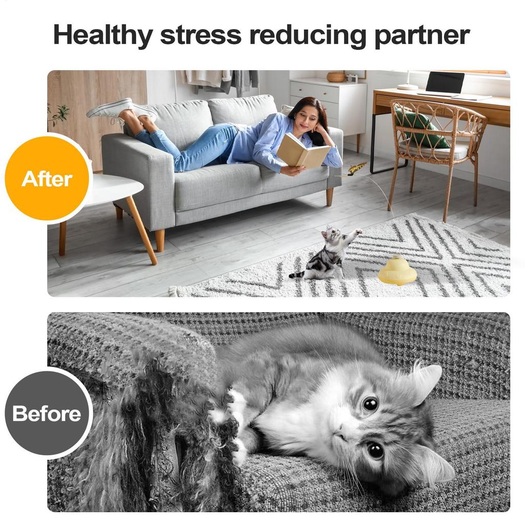 Cat Toy Wand Electric Automatic Cat Teaser Pet Accessory For Exercise Training Mental Stimulation Indoor Outdoor Travel Climbing