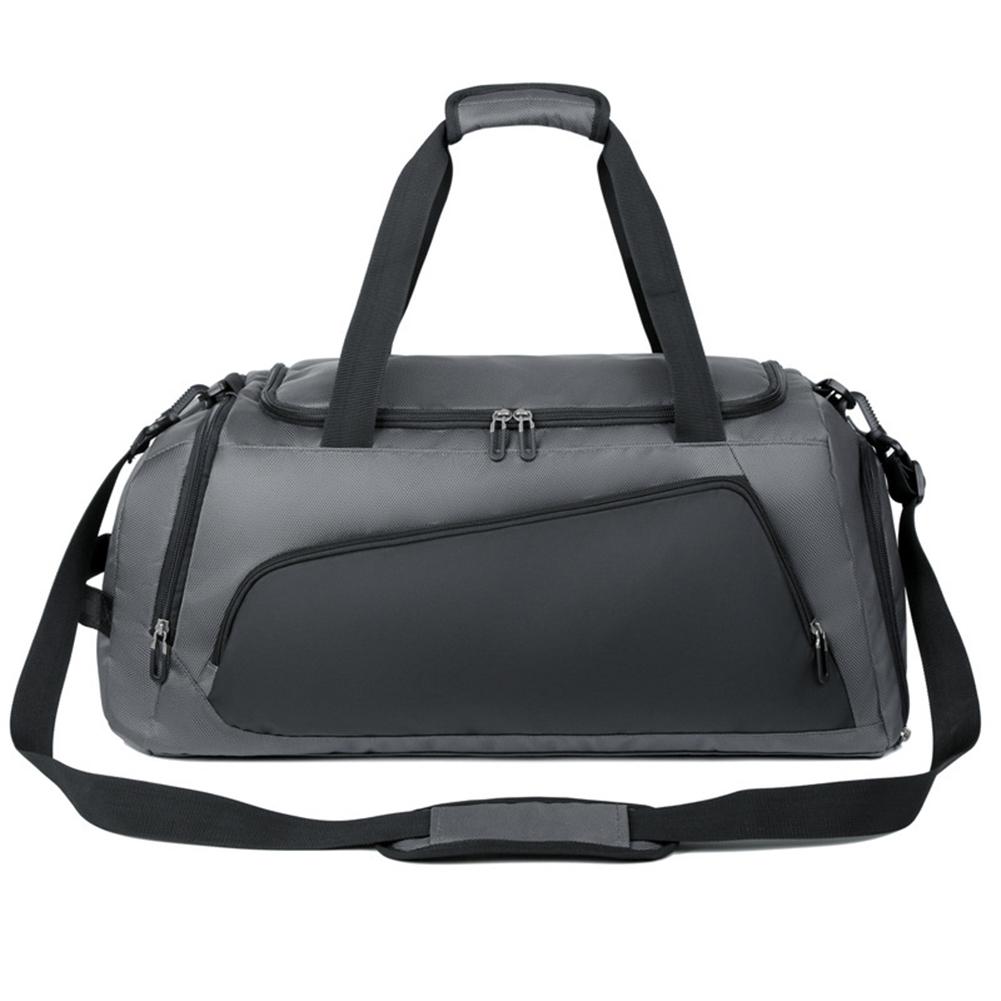 

Fitness Training Bag Oxford Weekend Bag Waterproof Portable with Shoe Compartment Fashion for Swimming Hiking Camping сірий