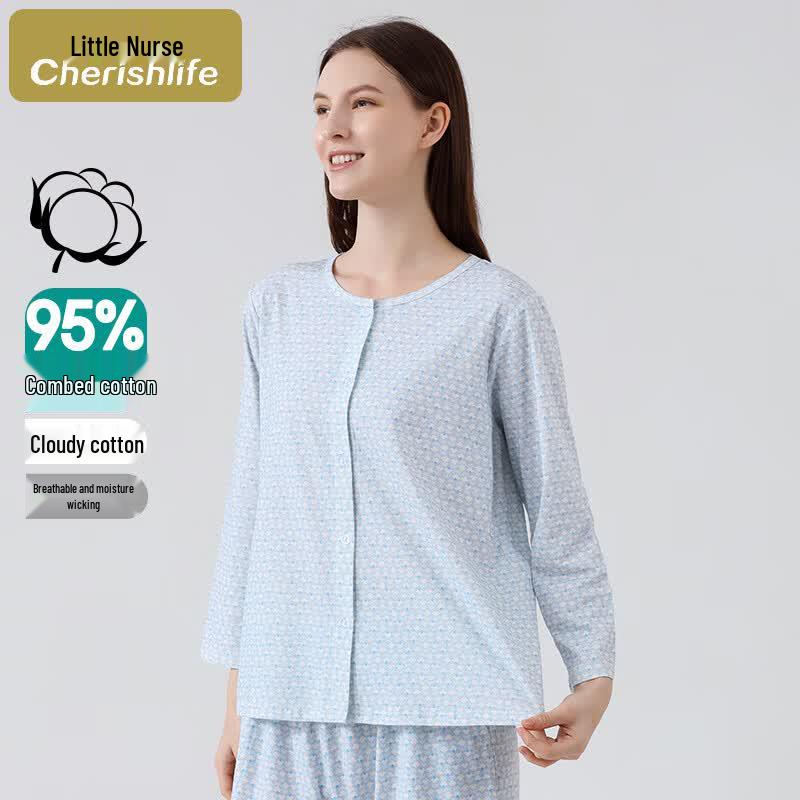 Women s Printed Long Sleeve Pajama Top L (170)