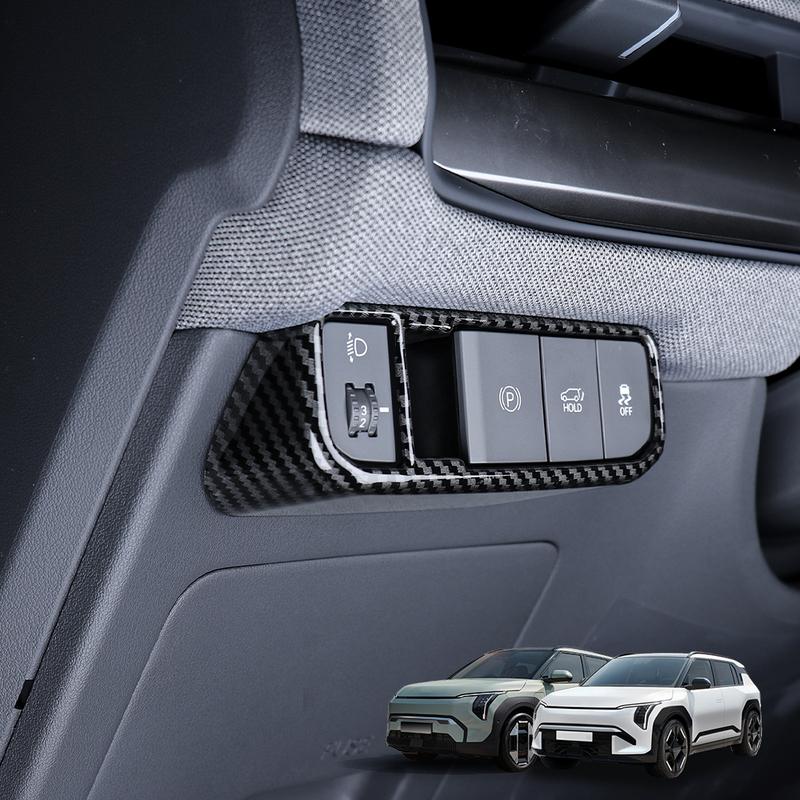 1*Auto Headlight Adjustment Switch Panel Protective Cover Headlight Area Interior Part ABS For KIA EV3 2024-2026 Left-hand Drive