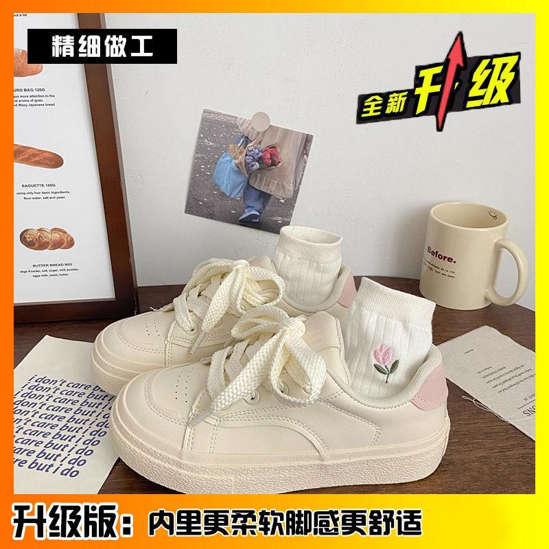 Platform white shoes women's autumn ins versatile 2025 new high-value student niche leisure sports board shoes