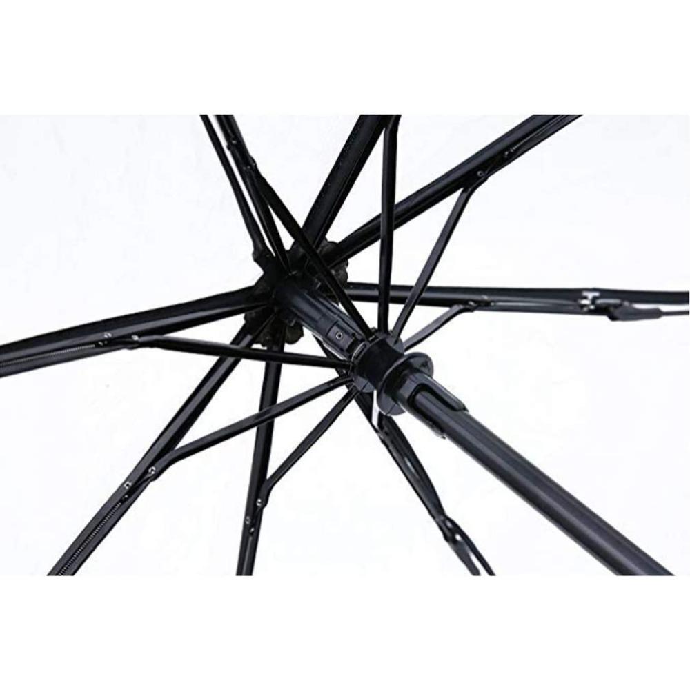 Helautomatisk Sammenleggbar Gjennomsiktig Klar Automatisk Åpning Reise Paraply for Kvinner Jenter 8 Spiler