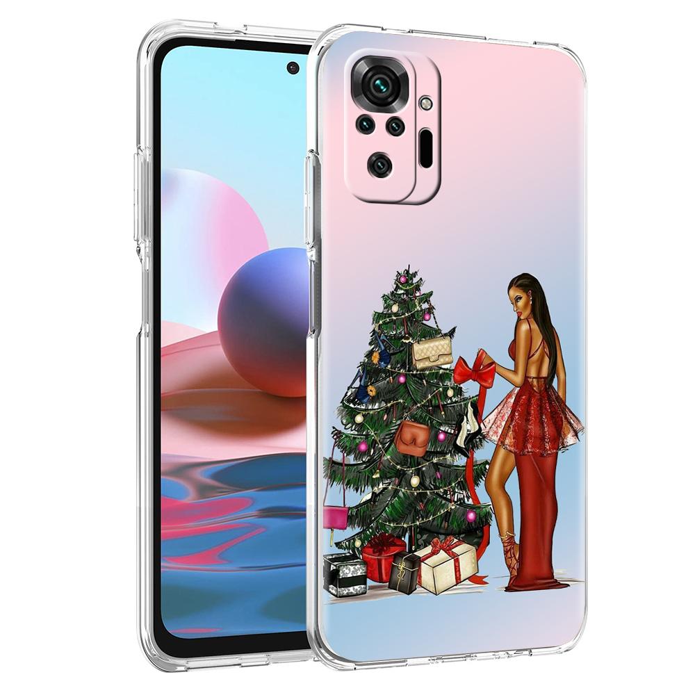 

Transparent Phone Case for Redmi 14C 13C 12C 10C Note 14 13 12 11 K40 K50 Plus Pro 5G Soft Cover Shell New Year Merry Christmas 12 Pro Plus 5G