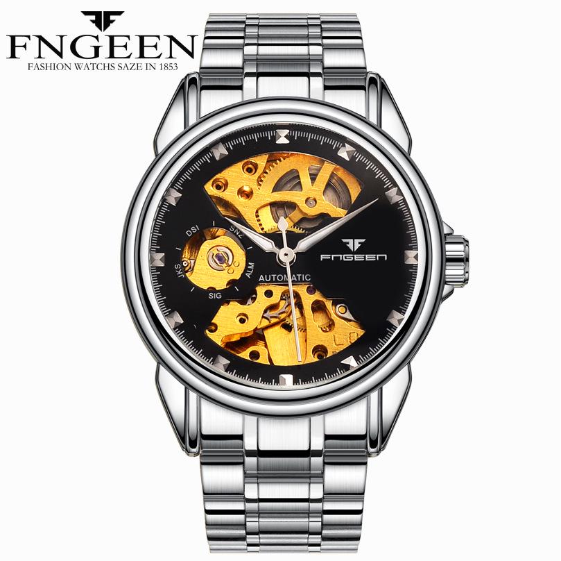 Couple Mechanical Watch Business Double-sided Hollow Men's Watch Waterproof Mechanical Gift Watch