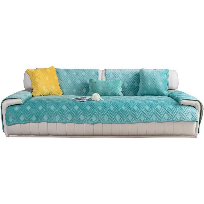 Advanced Sense of Milk Velvet Sofa Cushion Fall and Winter Models Light Luxury High-end Non-slip Cushion Leather Sofa Cover Cover Cloth