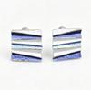 Gradual change hand-painted enamel color stud earrings geometric stripes design temperament earrings light luxury niche earrings