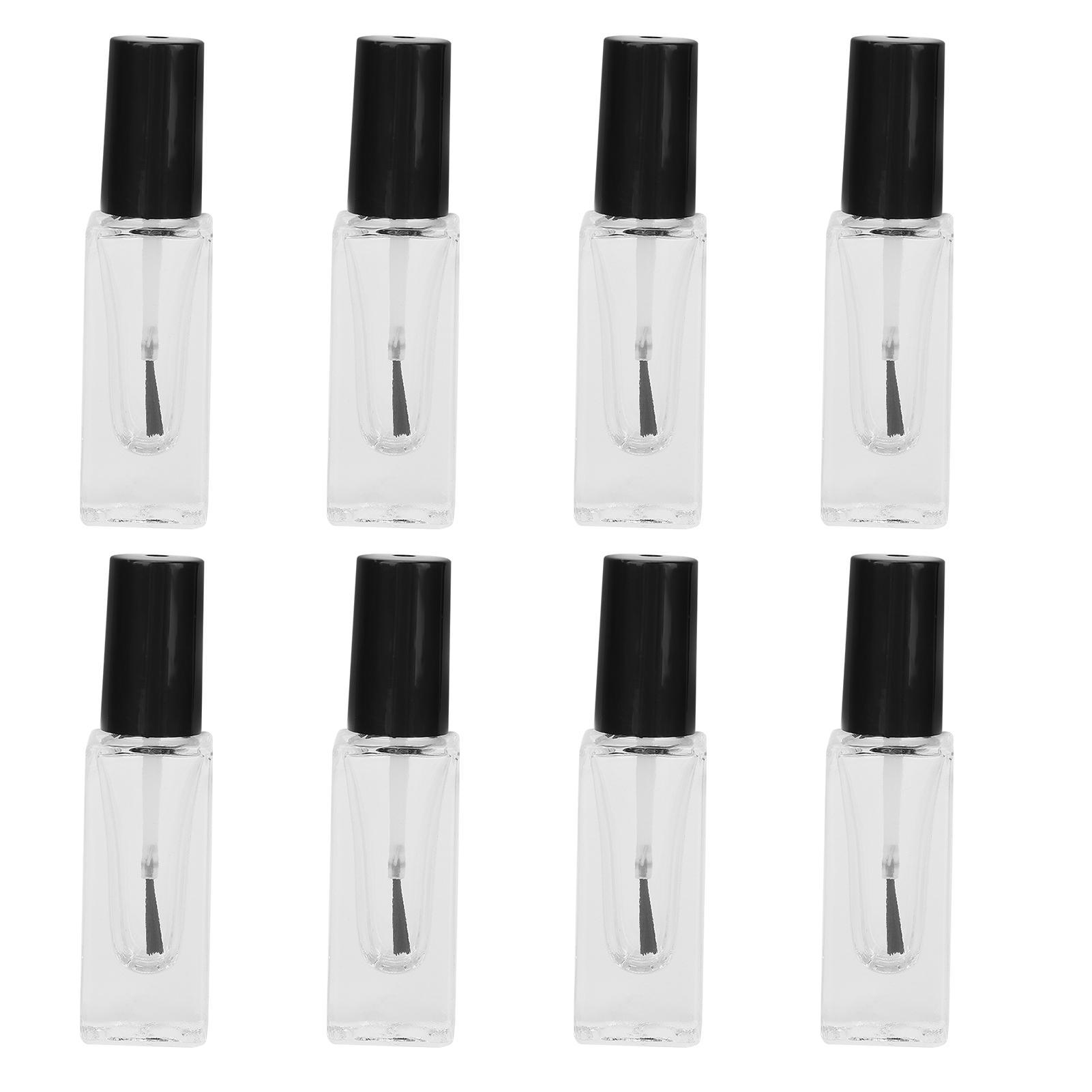 

8 шт. Многоразовые флаконы для лака для ногтей, прозрачные стеклянные флаконы прямоугольной формы для лака для ногтей, 7 мл