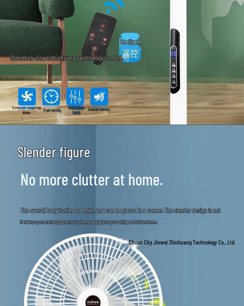 Remote Control Multifunctional 8-Speed Standing Electric Floor Fan—Silent & Powerful Airflow for Home Use