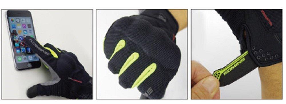 KOMINE Gants de protection en maille pour moto Brave Gray L 1049 Protecteur en maille pour et automne - Noir/Foncé GK-183 Printemps, Été,